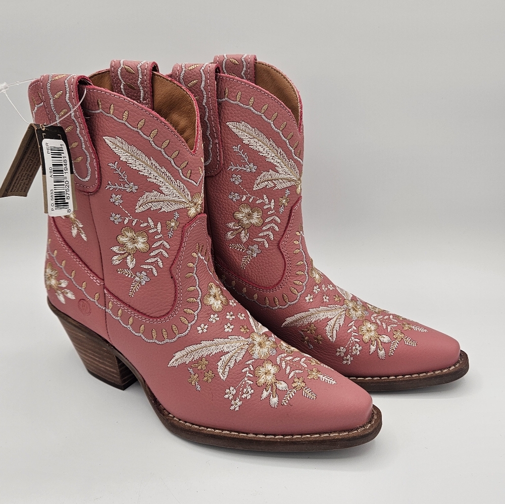 NWT Dingo Primrose Flower Leather Western Cowboy Boot Pink Embroidered
